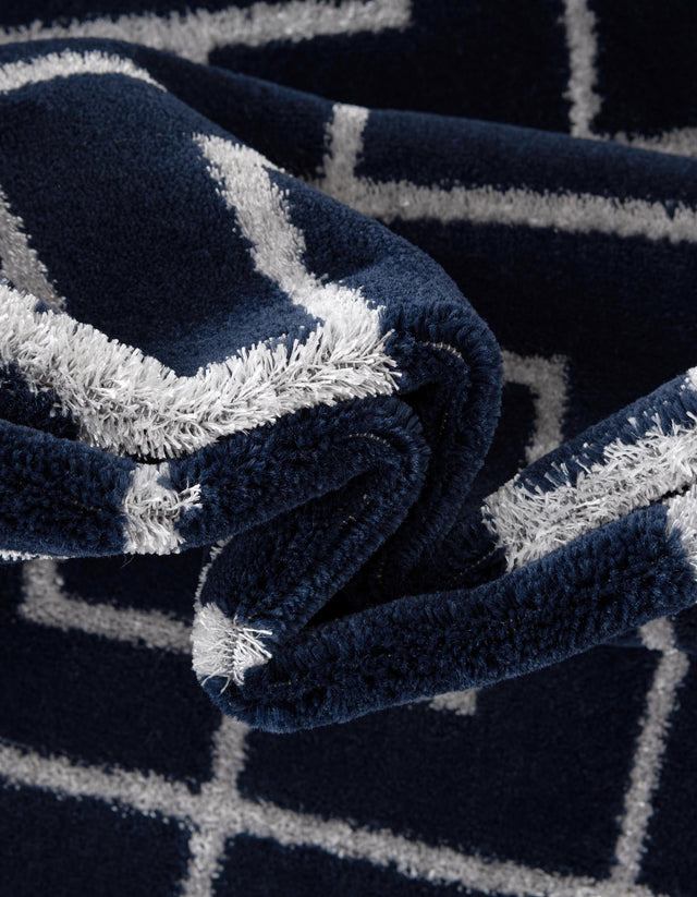 Navy Blue Silver 2' x 10' Marilyn Monroe Glam Runner Area Rug 70% Polypropylene & 30% Polyester Vivid Geometric Modern Carpet for Interior Home Decor for Sale at Rug Engine