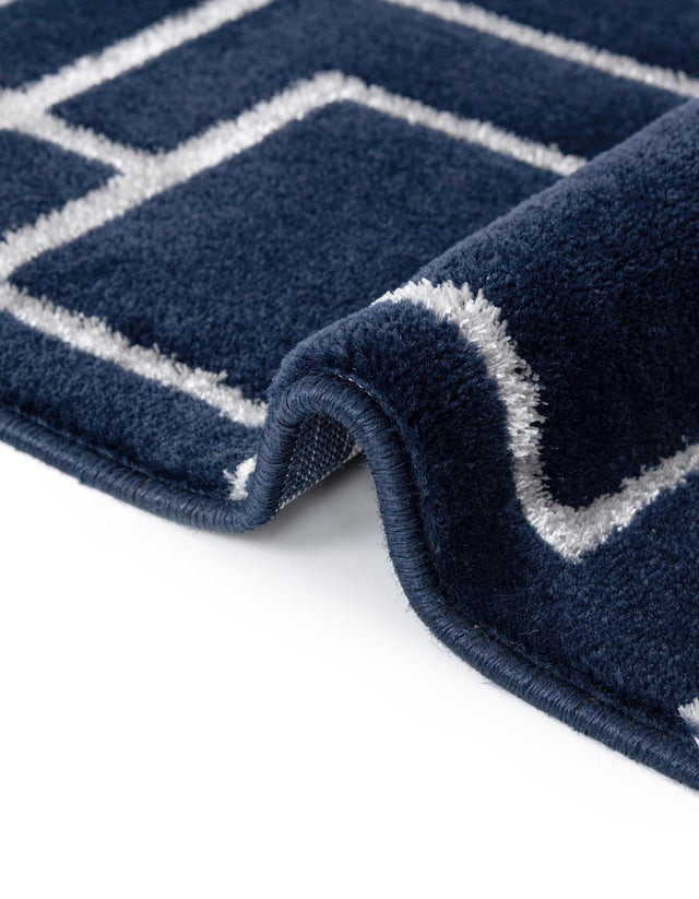 Navy Blue Silver 2' x 10' Marilyn Monroe Glam Runner Area Rug 70% Polypropylene & 30% Polyester Vivid Geometric Modern Carpet for Interior Home Decor for Sale at Rug Engine