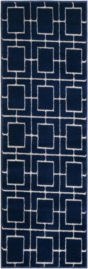 Navy Blue Silver 2' x 6' 1 Marilyn Monroe Glam Runner Area Rug 70% Polypropylene & 30% Polyester Vivid Geometric Modern Carpet for Interior Home Decor for Sale at Rug Engine