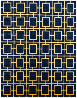 Navy Blue Gold 7' 10 x 10' Marilyn Monroe Glam Rectangle Area Rug 70% Polypropylene & 30% Polyester Vivid Geometric Modern Carpet for Interior Home Decor for Sale at Rug Engine