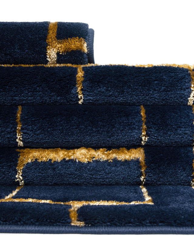 Navy Blue Gold 5' 3 x 8' Marilyn Monroe Glam Rectangle Area Rug 70% Polypropylene & 30% Polyester Vivid Geometric Modern Carpet for Interior Home Decor for Sale at Rug Engine