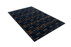 Navy Blue Gold 5' 3 x 8' Marilyn Monroe Glam Rectangle Area Rug 70% Polypropylene & 30% Polyester Vivid Geometric Modern Carpet for Interior Home Decor for Sale at Rug Engine