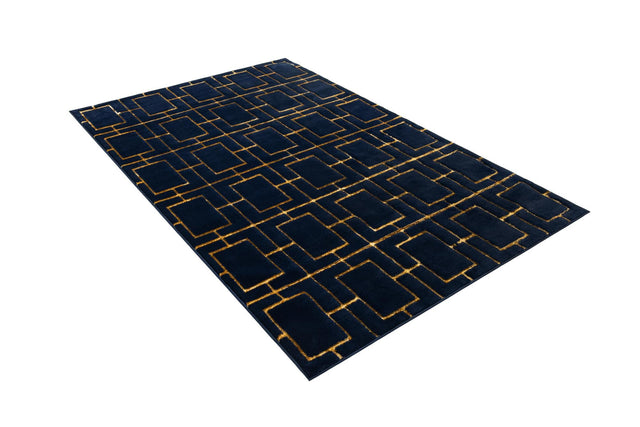 Navy Blue Gold 5' 3 x 8' Marilyn Monroe Glam Rectangle Area Rug 70% Polypropylene & 30% Polyester Vivid Geometric Modern Carpet for Interior Home Decor for Sale at Rug Engine