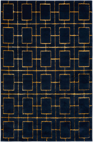 Navy Blue Gold 5' 3 x 8' Marilyn Monroe Glam Rectangle Area Rug 70% Polypropylene & 30% Polyester Vivid Geometric Modern Carpet for Interior Home Decor for Sale at Rug Engine