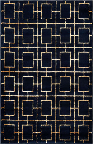 Navy Blue Gold 4' 1 x 6' 1 Marilyn Monroe Glam Rectangle Area Rug 70% Polypropylene & 30% Polyester Vivid Geometric Modern Carpet for Interior Home Decor for Sale at Rug Engine
