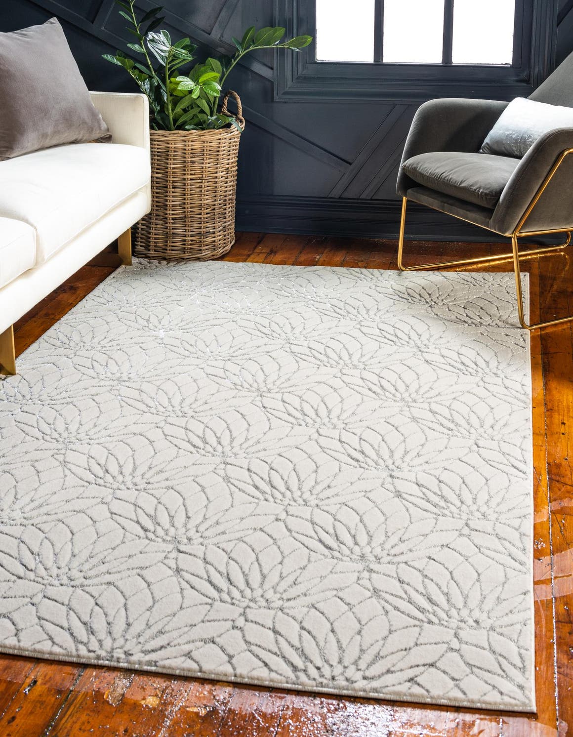 White Silver 2' x 3' 1 Marilyn Monroe Glam Rectangle Area Rug 70% Polypropylene & 30% Polyester Vivid Geometric Modern Carpet for Interior Home Decor for Sale at Rug Engine
