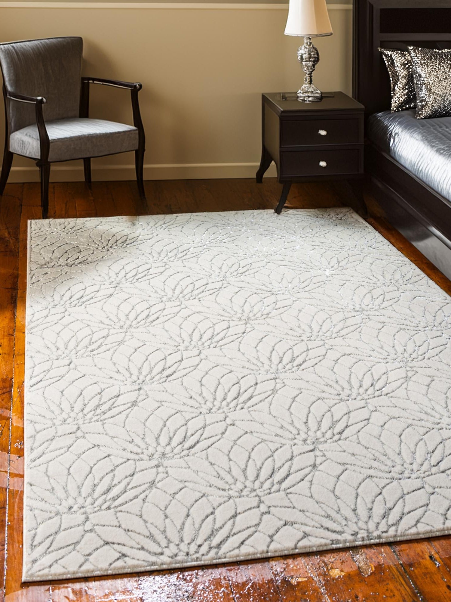 White Silver 2' x 3' 1 Marilyn Monroe Glam Rectangle Area Rug 70% Polypropylene & 30% Polyester Vivid Geometric Modern Carpet for Interior Home Decor for Sale at Rug Engine