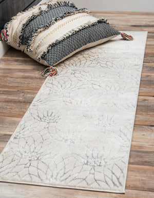 White Silver 2' 7 x 12' Marilyn Monroe Glam Runner Area Rug 70% Polypropylene & 30% Polyester Vivid Geometric Modern Carpet for Interior Home Decor for Sale at Rug Engine