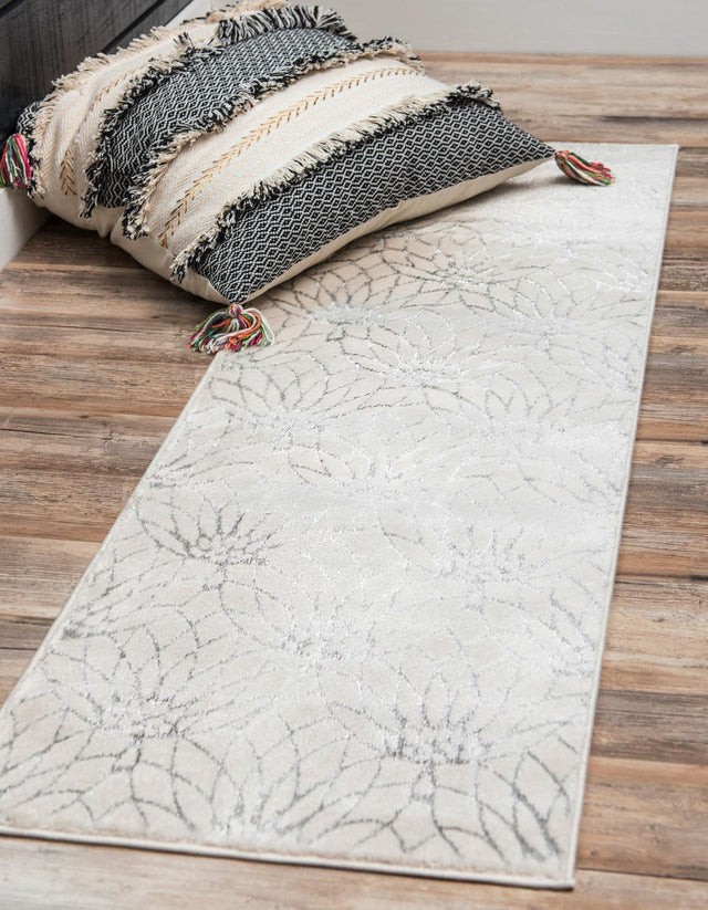 White Silver 2' x 6' 1 Marilyn Monroe Glam Runner Area Rug 70% Polypropylene & 30% Polyester Vivid Geometric Modern Carpet for Interior Home Decor for Sale at Rug Engine