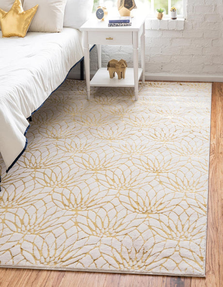 White Gold 7' 10 x 10' Marilyn Monroe Glam Rectangle Area Rug 70% Polypropylene & 30% Polyester Vivid Geometric Modern Carpet for Interior Home Decor for Sale at Rug Engine