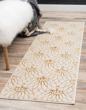 White Gold 2' x 10' Marilyn Monroe Glam Runner Area Rug 70% Polypropylene & 30% Polyester Vivid Geometric Modern Carpet for Interior Home Decor for Sale at Rug Engine