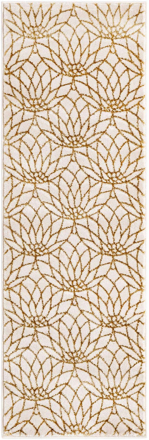 White Gold 2' x 6' 1 Marilyn Monroe Glam Runner Area Rug 70% Polypropylene & 30% Polyester Vivid Geometric Modern Carpet for Interior Home Decor for Sale at Rug Engine