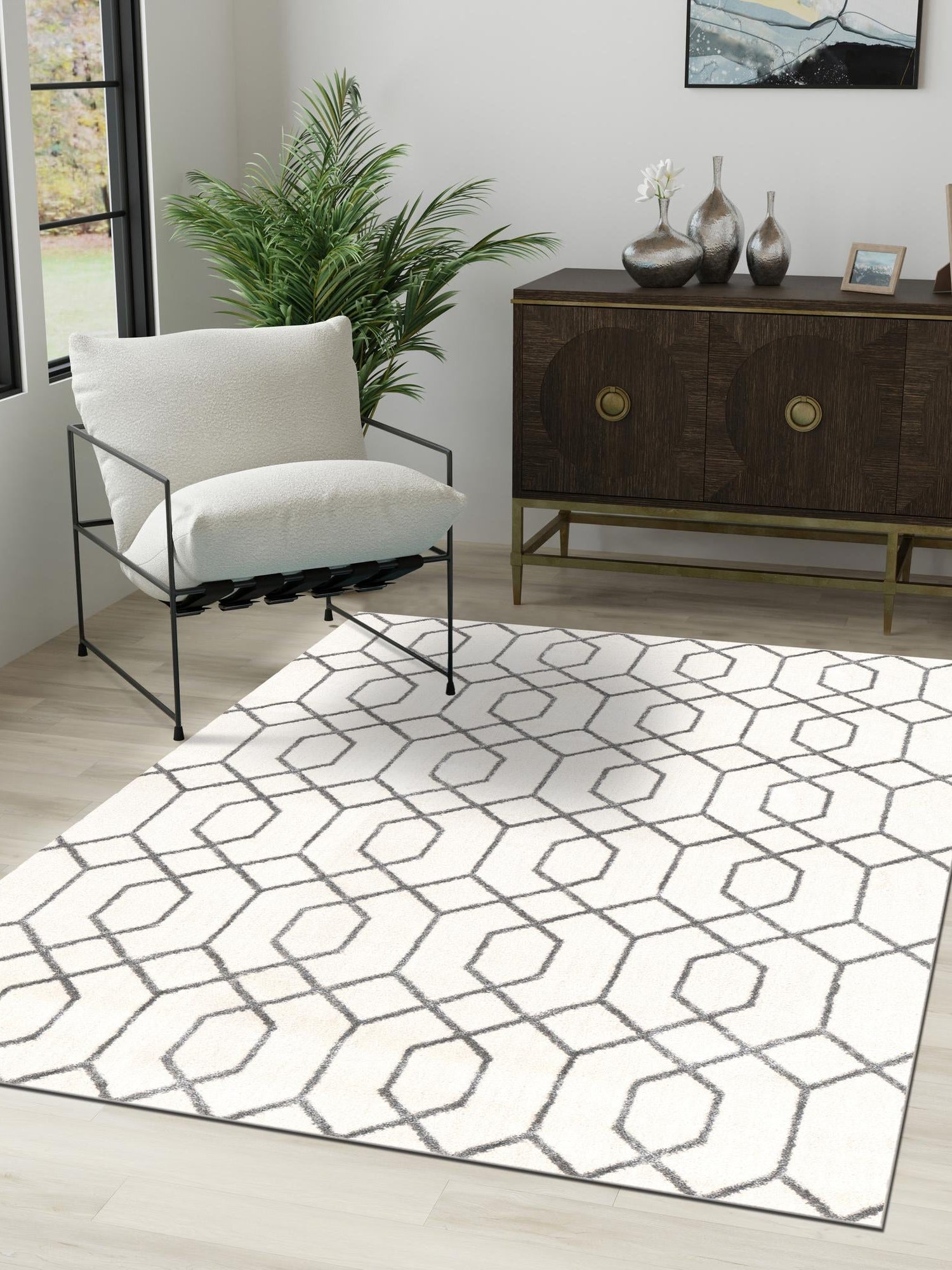 White Silver 10' x 14' 1 Marilyn Monroe Glam Rectangle Area Rug 70% Polypropylene & 30% Polyester Vivid Geometric Modern Carpet for Interior Home Decor for Sale at Rug Engine