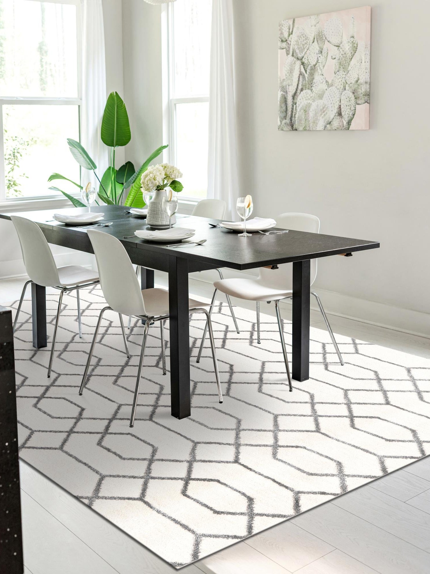 White Silver 2' x 3' 1 Marilyn Monroe Glam Rectangle Area Rug 70% Polypropylene & 30% Polyester Vivid Geometric Modern Carpet for Interior Home Decor for Sale at Rug Engine