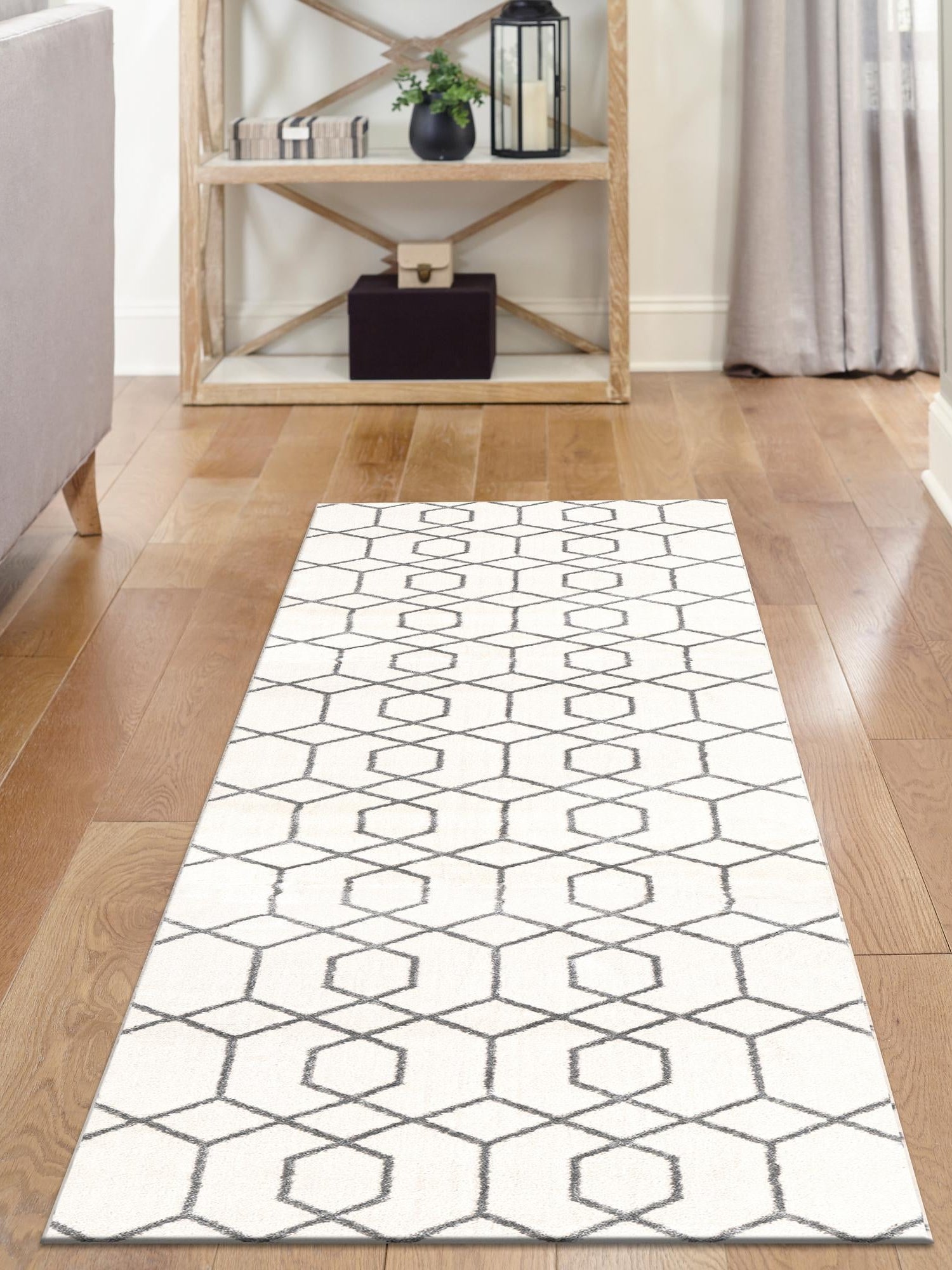 White Silver 2' x 6' 1 Marilyn Monroe Glam Runner Area Rug 70% Polypropylene & 30% Polyester Vivid Geometric Modern Carpet for Interior Home Decor for Sale at Rug Engine