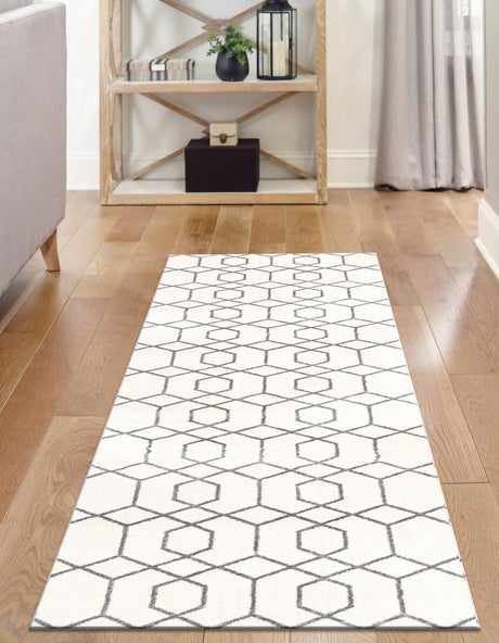 White Silver 2' x 6' 1 Marilyn Monroe Glam Runner Area Rug 70% Polypropylene & 30% Polyester Vivid Geometric Modern Carpet for Interior Home Decor for Sale at Rug Engine