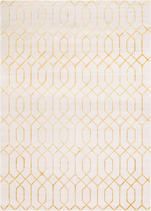 White Gold 9' x 12' Marilyn Monroe Glam Rectangle Area Rug 70% Polypropylene & 30% Polyester Vivid Geometric Modern Carpet for Interior Home Decor for Sale at Rug Engine