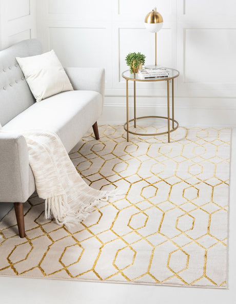 White Gold 3' 1 x 5' 3 Marilyn Monroe Glam Rectangle Area Rug 70% Polypropylene & 30% Polyester Vivid Geometric Modern Carpet for Interior Home Decor for Sale at Rug Engine