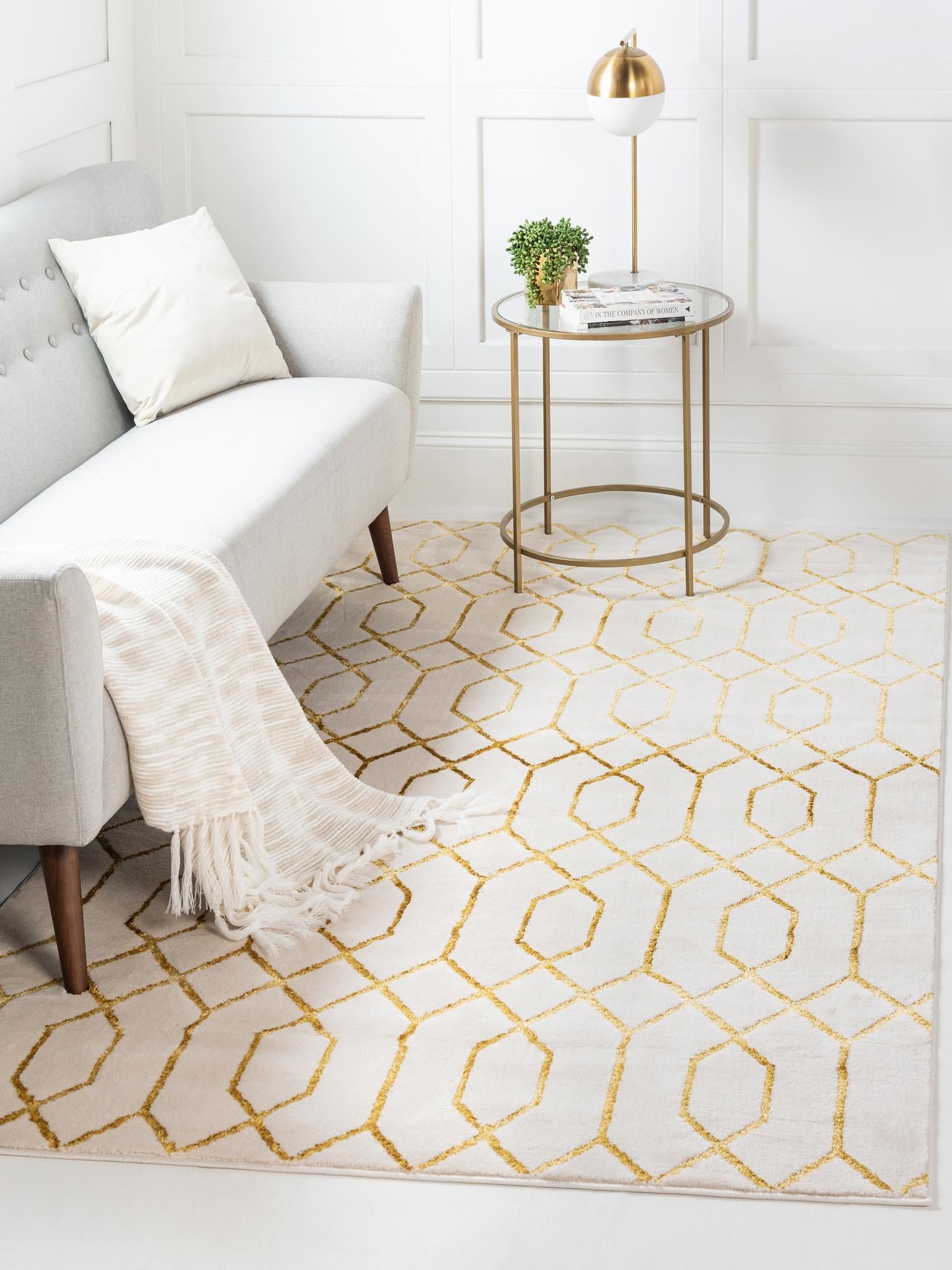 White Gold 1' 4 x 1' 4 Marilyn Monroe Glam Sample Area Rug 70% Polypropylene & 30% Polyester Vivid Geometric Modern Carpet for Interior Home Decor for Sale at Rug Engine