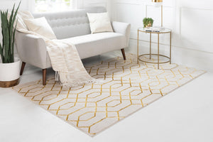 White Gold 5' 3 x 8' Marilyn Monroe Glam Rectangle Area Rug 70% Polypropylene & 30% Polyester Vivid Geometric Modern Carpet for Interior Home Decor for Sale at Rug Engine