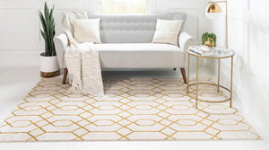 White Gold 5' 3 x 8' Marilyn Monroe Glam Rectangle Area Rug 70% Polypropylene & 30% Polyester Vivid Geometric Modern Carpet for Interior Home Decor for Sale at Rug Engine
