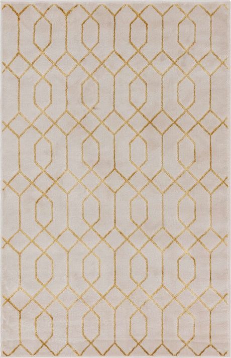 White Gold 4' 1 x 6' 1 Marilyn Monroe Glam Rectangle Area Rug 70% Polypropylene & 30% Polyester Vivid Geometric Modern Carpet for Interior Home Decor for Sale at Rug Engine