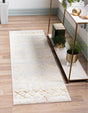White Gold 2' x 10' Marilyn Monroe Glam Runner Area Rug 70% Polypropylene & 30% Polyester Vivid Geometric Modern Carpet for Interior Home Decor for Sale at Rug Engine