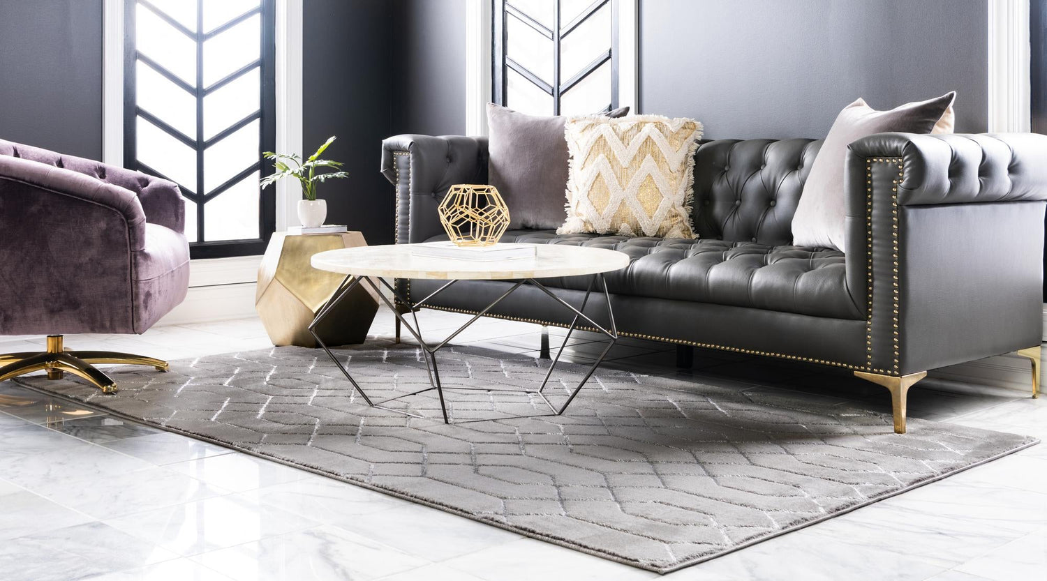 Gray Silver 7' 10 x 10' Marilyn Monroe Glam Rectangle Area Rug 70% Polypropylene & 30% Polyester Vivid Geometric Modern Carpet for Interior Home Decor for Sale at Rug Engine