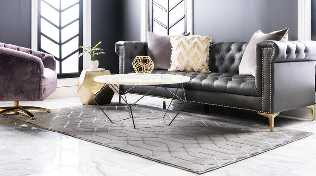 Gray Silver 7' 10 x 10' Marilyn Monroe Glam Rectangle Area Rug 70% Polypropylene & 30% Polyester Vivid Geometric Modern Carpet for Interior Home Decor for Sale at Rug Engine