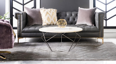 Gray Silver 7' 10 x 10' Marilyn Monroe Glam Rectangle Area Rug 70% Polypropylene & 30% Polyester Vivid Geometric Modern Carpet for Interior Home Decor for Sale at Rug Engine