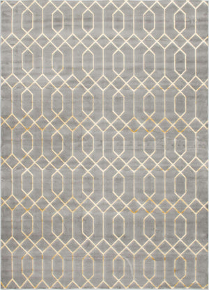 Gray Gold 9' x 12' Marilyn Monroe Glam Rectangle Area Rug 70% Polypropylene & 30% Polyester Vivid Geometric Modern Carpet for Interior Home Decor for Sale at Rug Engine
