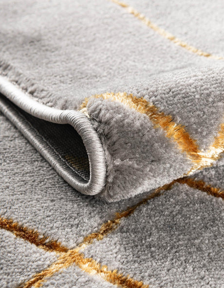 Gray Gold 7' 1 x 10' Marilyn Monroe Glam Rectangle Area Rug 70% Polypropylene & 30% Polyester Vivid Geometric Modern Carpet for Interior Home Decor for Sale at Rug Engine