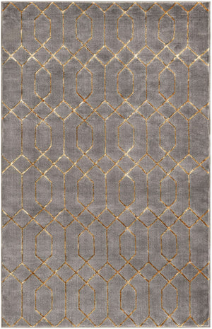 Gray Gold 5' 3 x 8' Marilyn Monroe Glam Rectangle Area Rug 70% Polypropylene & 30% Polyester Vivid Geometric Modern Carpet for Interior Home Decor for Sale at Rug Engine