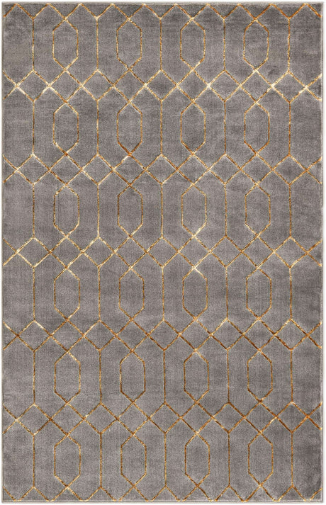 Gray Gold 5' 3 x 8' Marilyn Monroe Glam Rectangle Area Rug 70% Polypropylene & 30% Polyester Vivid Geometric Modern Carpet for Interior Home Decor for Sale at Rug Engine