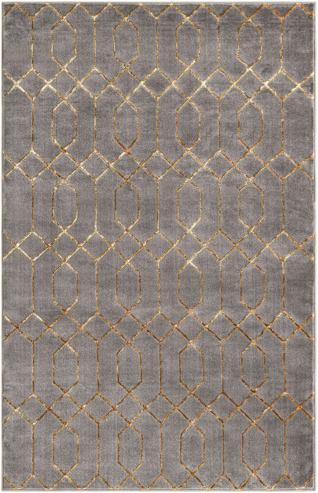 Gray Gold 5' 3 x 8' Marilyn Monroe Glam Rectangle Area Rug 70% Polypropylene & 30% Polyester Vivid Geometric Modern Carpet for Interior Home Decor for Sale at Rug Engine