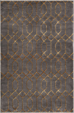 Gray Gold 4' 1 x 6' 1 Marilyn Monroe Glam Rectangle Area Rug 70% Polypropylene & 30% Polyester Vivid Geometric Modern Carpet for Interior Home Decor for Sale at Rug Engine