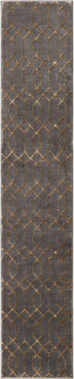 Gray Gold 2' x 10' Marilyn Monroe Glam Runner Area Rug 70% Polypropylene & 30% Polyester Vivid Geometric Modern Carpet for Interior Home Decor for Sale at Rug Engine