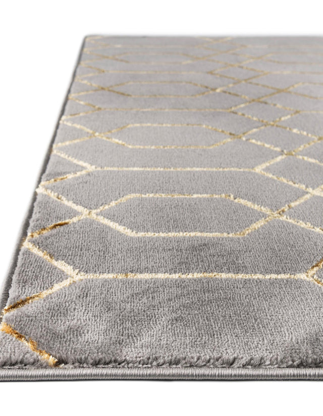 Gray Gold 2' 7 x 12' Marilyn Monroe Glam Runner Area Rug 70% Polypropylene & 30% Polyester Vivid Geometric Modern Carpet for Interior Home Decor for Sale at Rug Engine
