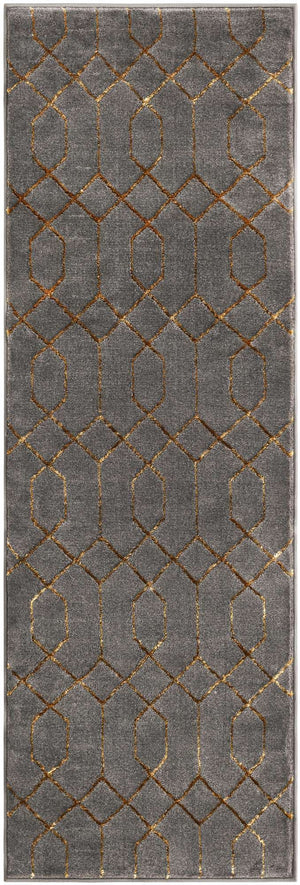 Gray Gold 2' x 6' 1 Marilyn Monroe Glam Runner Area Rug 70% Polypropylene & 30% Polyester Vivid Geometric Modern Carpet for Interior Home Decor for Sale at Rug Engine