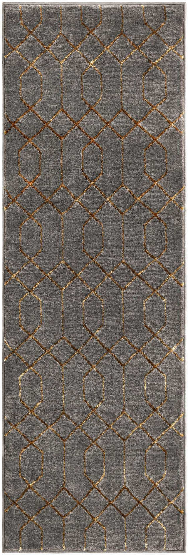 Gray Gold 2' x 6' 1 Marilyn Monroe Glam Runner Area Rug 70% Polypropylene & 30% Polyester Vivid Geometric Modern Carpet for Interior Home Decor for Sale at Rug Engine