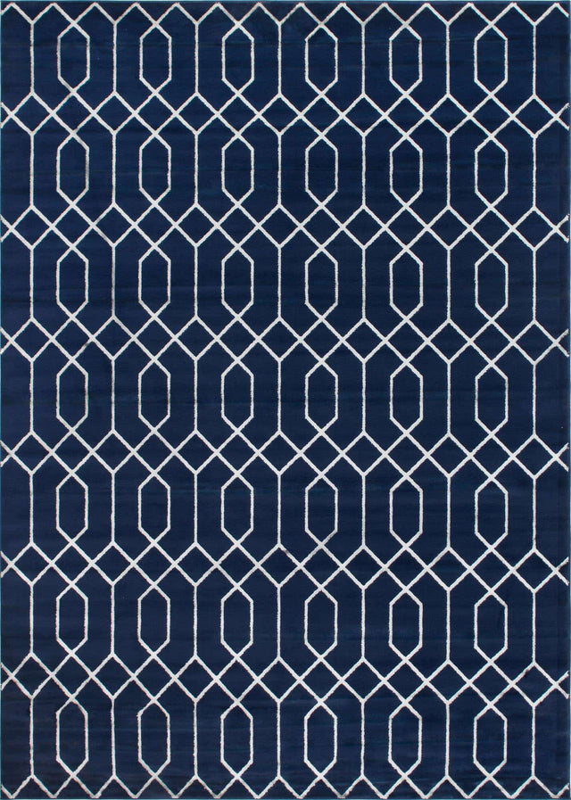 Navy Blue Silver 9' x 12' Marilyn Monroe Glam Rectangle Area Rug 70% Polypropylene & 30% Polyester Vivid Geometric Modern Carpet for Interior Home Decor for Sale at Rug Engine