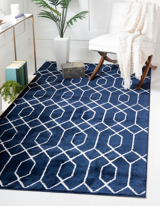 Navy Blue Silver 4' 1 x 6' 1 Marilyn Monroe Glam Rectangle Area Rug 70% Polypropylene & 30% Polyester Vivid Geometric Modern Carpet for Interior Home Decor for Sale at Rug Engine