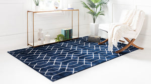 Navy Blue Silver 6' 1 x 9' Marilyn Monroe Glam Rectangle Area Rug 70% Polypropylene & 30% Polyester Vivid Geometric Modern Carpet for Interior Home Decor for Sale at Rug Engine