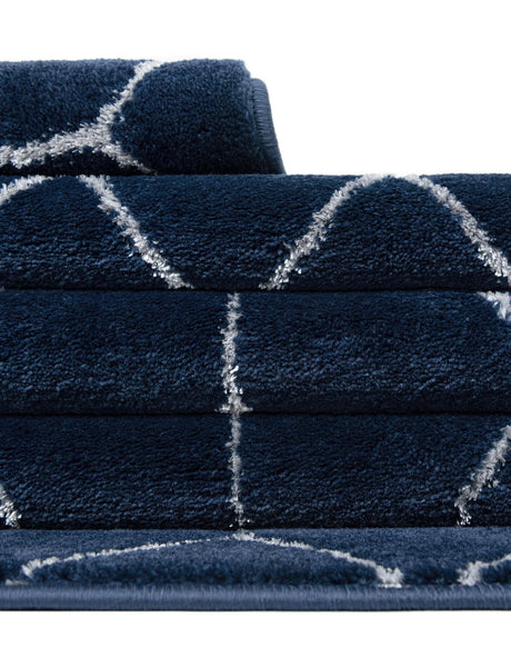 Navy Blue Silver 4' 1 x 6' 1 Marilyn Monroe Glam Rectangle Area Rug 70% Polypropylene & 30% Polyester Vivid Geometric Modern Carpet for Interior Home Decor for Sale at Rug Engine