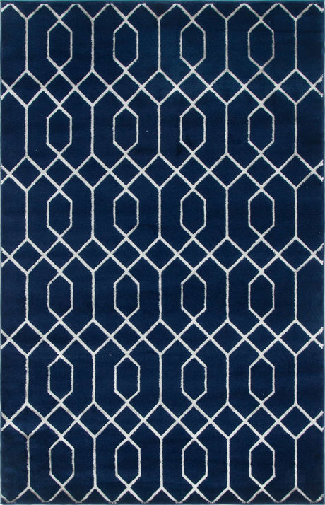 Navy Blue Silver 4' 1 x 6' 1 Marilyn Monroe Glam Rectangle Area Rug 70% Polypropylene & 30% Polyester Vivid Geometric Modern Carpet for Interior Home Decor for Sale at Rug Engine