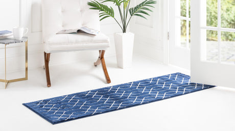 Navy Blue Silver 2' x 6' 1 Marilyn Monroe Glam Runner Area Rug 70% Polypropylene & 30% Polyester Vivid Geometric Modern Carpet for Interior Home Decor for Sale at Rug Engine