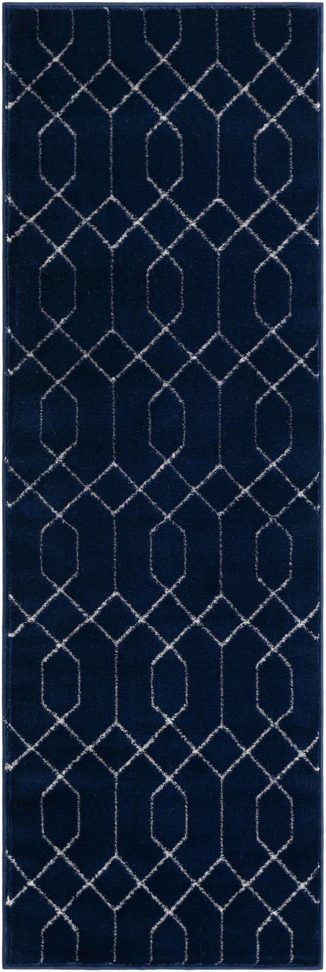Navy Blue Silver 2' x 6' 1 Marilyn Monroe Glam Runner Area Rug 70% Polypropylene & 30% Polyester Vivid Geometric Modern Carpet for Interior Home Decor for Sale at Rug Engine