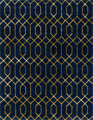 Navy Blue Gold 7' 10 x 10' Marilyn Monroe Glam Rectangle Area Rug 70% Polypropylene & 30% Polyester Vivid Geometric Modern Carpet for Interior Home Decor for Sale at Rug Engine
