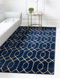 Navy Blue Gold 2' x 3' 1 Marilyn Monroe Glam Rectangle Area Rug 70% Polypropylene & 30% Polyester Vivid Geometric Modern Carpet for Interior Home Decor for Sale at Rug Engine