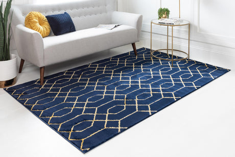 Navy Blue Gold 3' 1 x 5' 3 Marilyn Monroe Glam Rectangle Area Rug 70% Polypropylene & 30% Polyester Vivid Geometric Modern Carpet for Interior Home Decor for Sale at Rug Engine